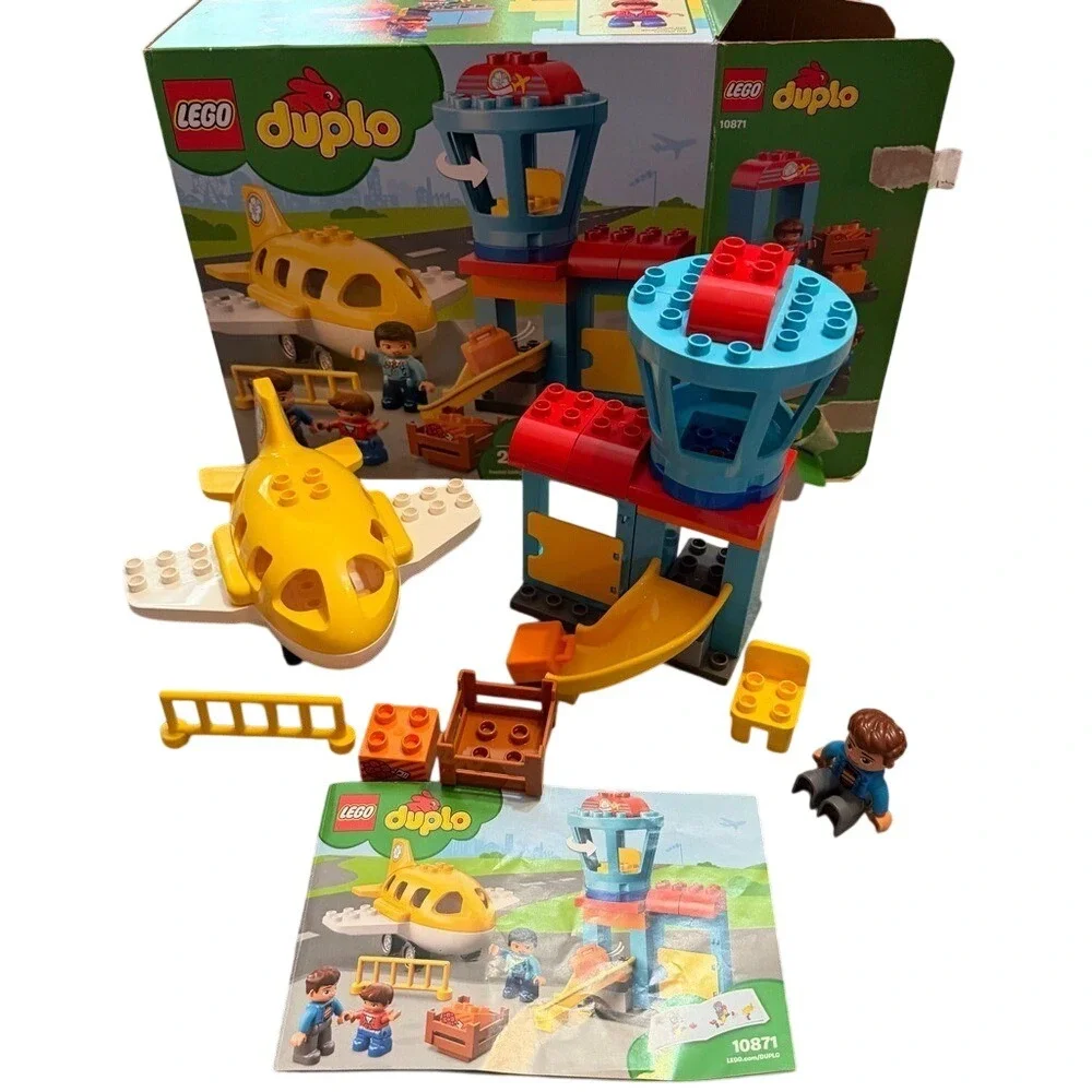 LEGO DUPLO 10871 Airport Airplane Set Plane Tower‎ Figures Incomplete w/